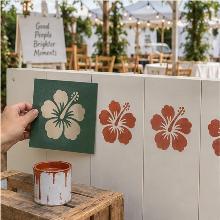 Stencil Plate: repeat a motif - Event decoration panels