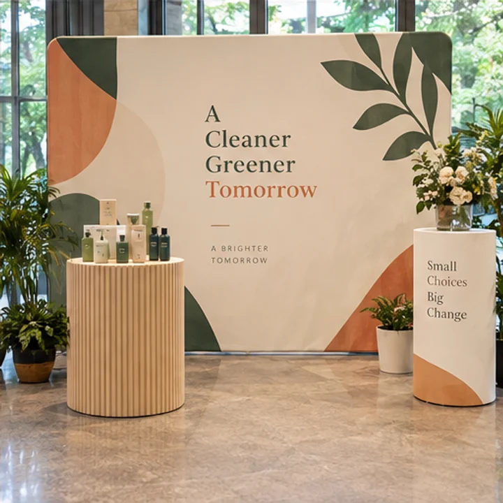 Straight Fabric Backdrop: launch a product - Indoor launch area