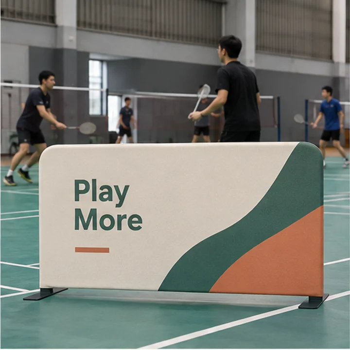 Tension Fabric Barricade: separate sports courts - Beside a court boundary