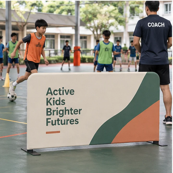 Tension Fabric Barricade: mark an activity zone - Sports or school event