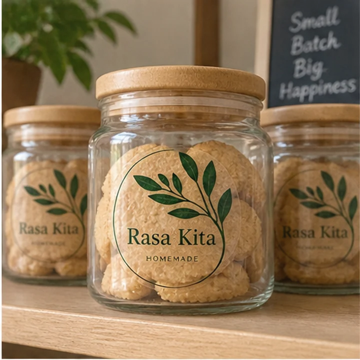 Transparent Sticker: brand glass jars - Retail packaging