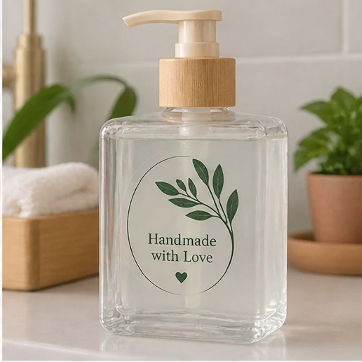 Transparent Sticker: label handmade products - Clear containers