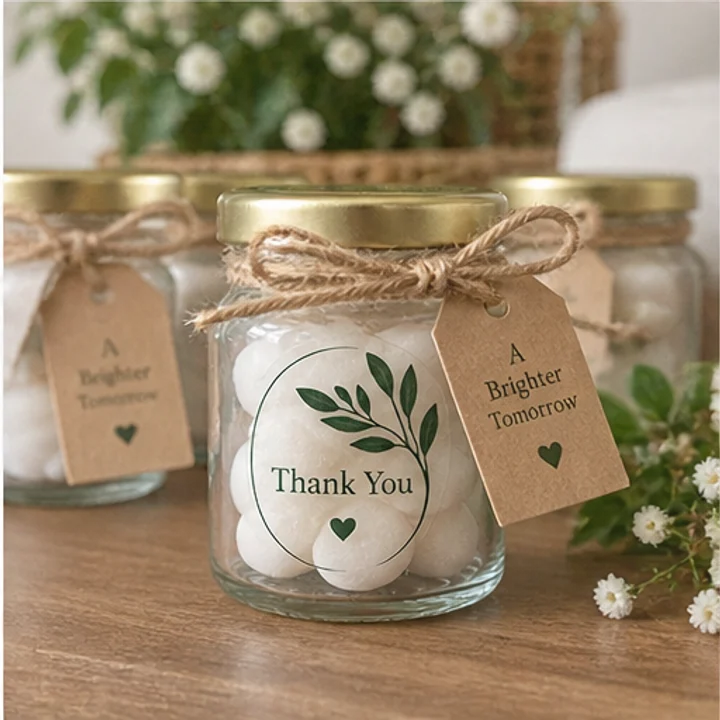 Transparent Sticker: personalise favours - Glass favour jars