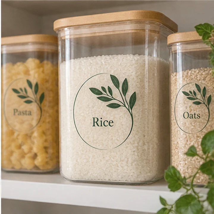 Transparent Sticker: organise clear storage - Transparent household containers
