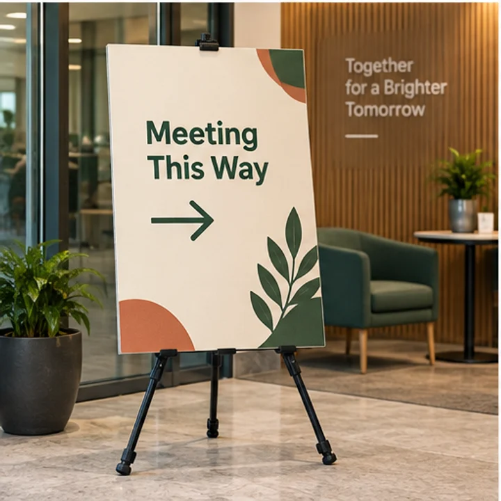 Tripod Board: guide a meeting - Office lobby
