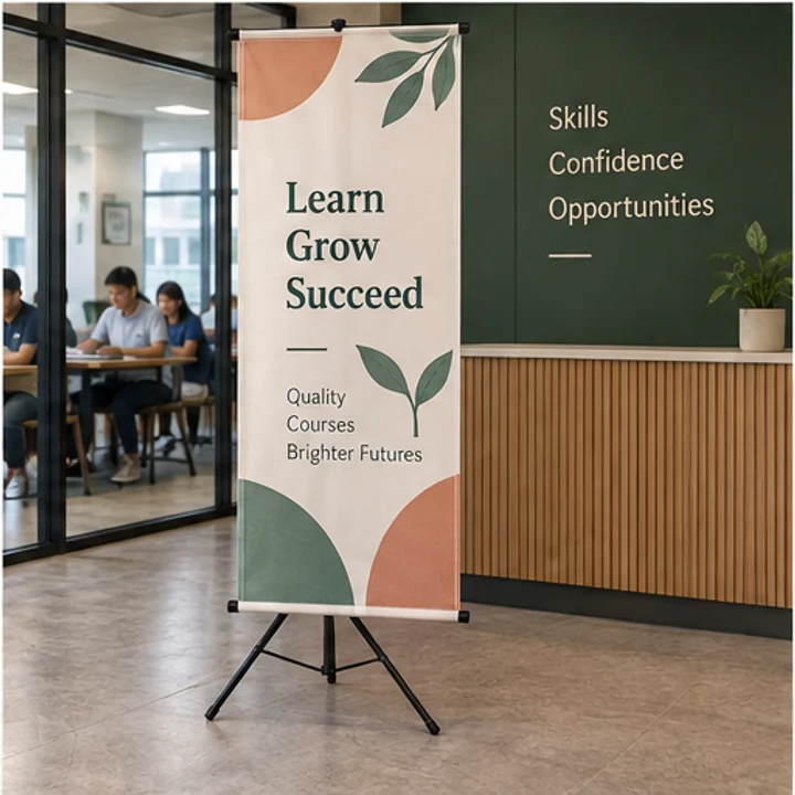 Tripod Bunting: advertise courses - Tuition-centre lobby