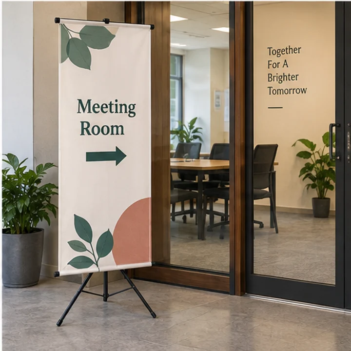 Tripod Bunting: mark a meeting - Conference-room entrance