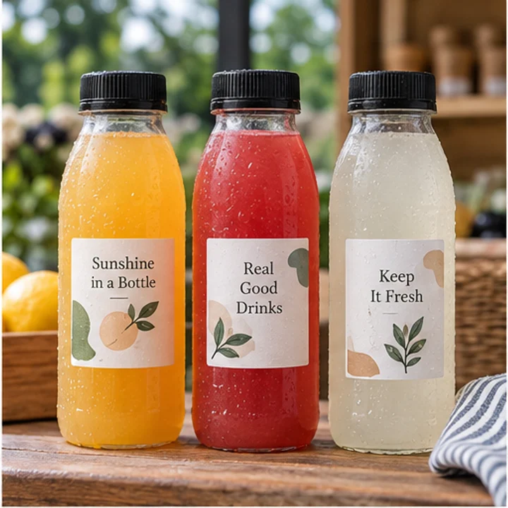 Waterproof Label Sticker: label bottled drinks - Clean dry bottle surfaces