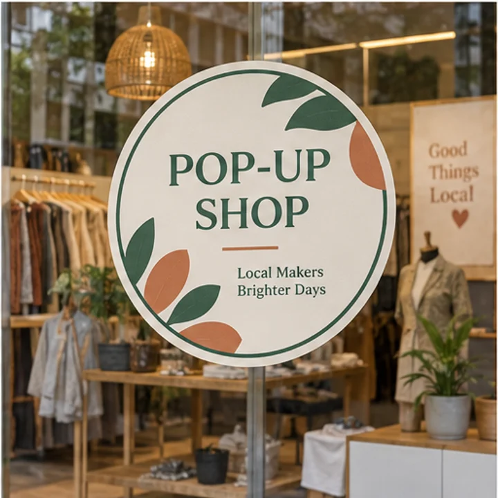 Window Sticker: promote a pop-up - Temporary retail glass