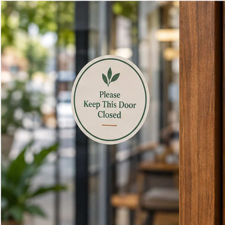 Window Sticker: add a small notice - Suitable smooth glass