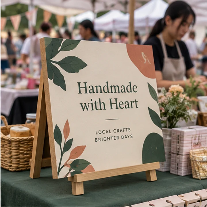 Solid Rubber Wood 12mm: brand a craft stall - Covered market table