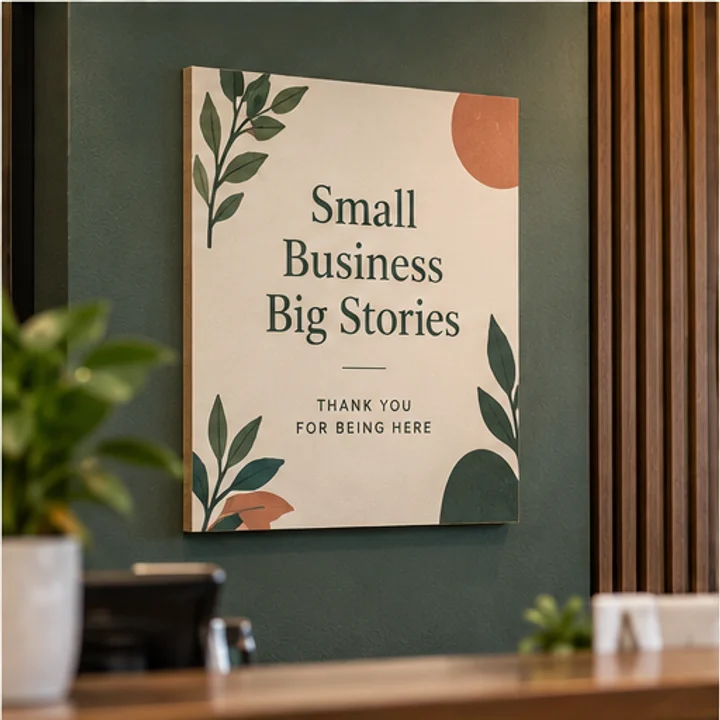 Solid Rubber Wood 12mm: add a feature sign - Dry reception wall